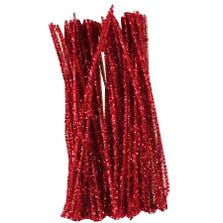 12" TINSEL PIPE CLEANERS - RED - 100/PACK *CZ